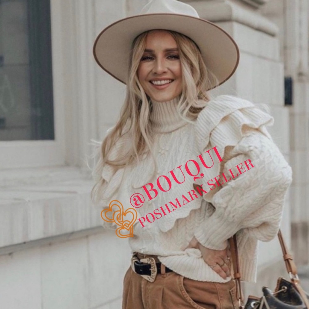 BLOGGERS FAV ZARA CABLE KNIT RUFFLED SWEATER